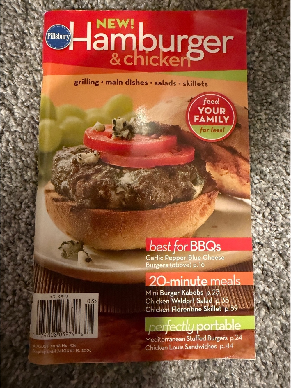 Pillsbury Hamburger & Chicken Cookbook August 2008 Issue